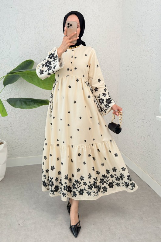 Papatya Desen Elbise 2318 - BEJ