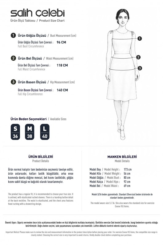 Büzgü Bağcıklı Tesettür Elbise 2319 - KAHVERENGİ