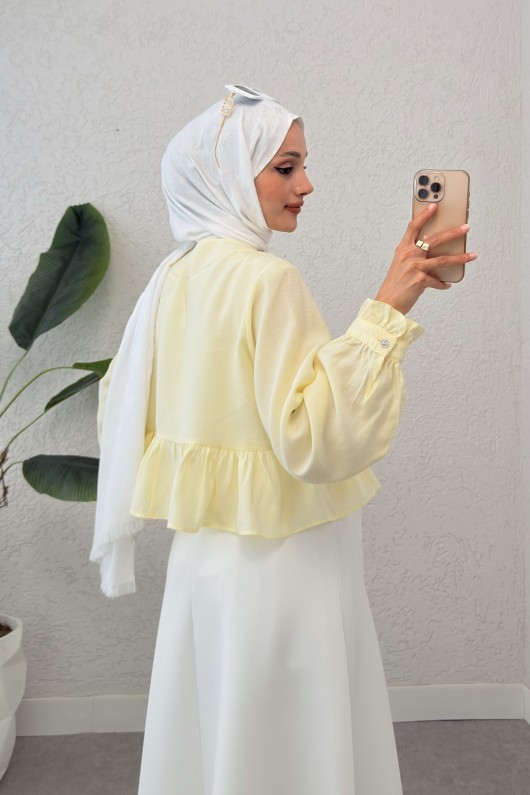 Eteği Fırfırlı Gömlek 2321 - SARI