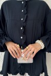 Nervürlü Fırfırlı Tunik 2322 - LACİVERT