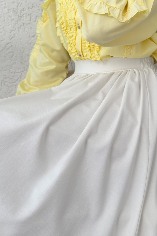 Çan Kesim Kloş Etek 2323 - BEYAZ