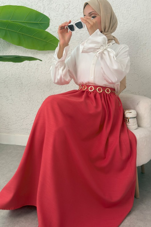 Çan Kesim Kloş Etek 2323 - KIRMIZI Çan Kesim Kloş Etek 2323 - KIRMIZI