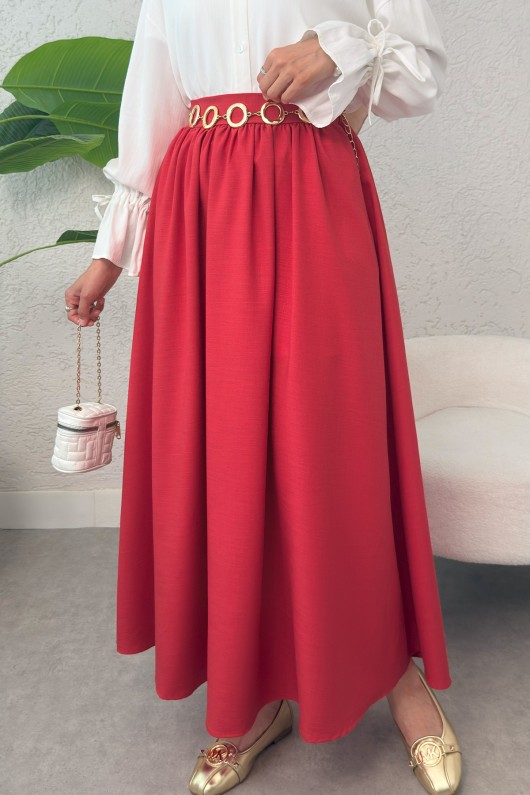 Çan Kesim Kloş Etek 2323 - KIRMIZI Çan Kesim Kloş Etek 2323 - KIRMIZI