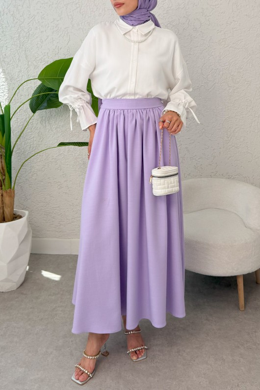 Çan Kesim Kloş Etek 2323 - LİLA