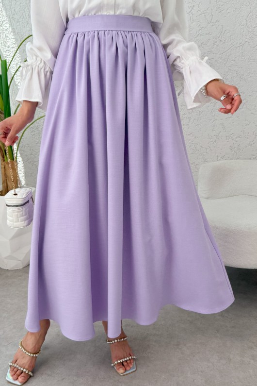 Çan Kesim Kloş Etek 2323 - LİLA