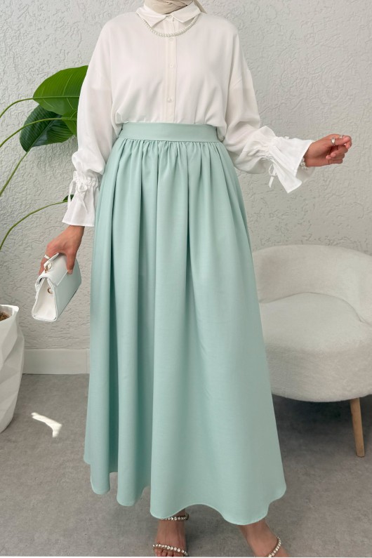 Çan Kesim Kloş Etek 2323 - SU YEŞİLİ Çan Kesim Kloş Etek 2323 - SU YEŞİLİ