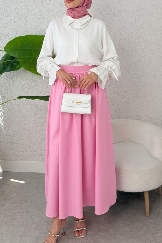 Çan Kesim Kloş Etek 2323 - PEMBE Çan Kesim Kloş Etek 2323 - PEMBE