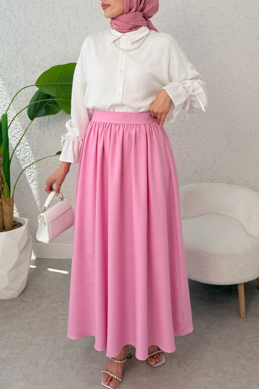 Çan Kesim Kloş Etek 2323 - PEMBE Çan Kesim Kloş Etek 2323 - PEMBE