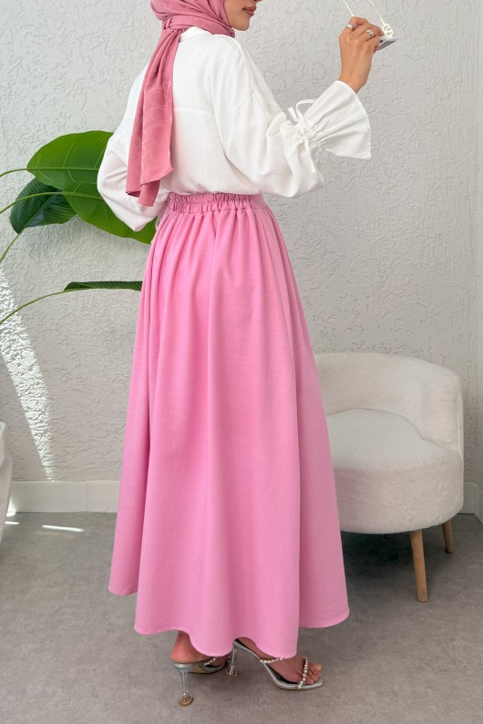 Çan Kesim Kloş Etek 2323 - PEMBE Çan Kesim Kloş Etek 2323 - PEMBE