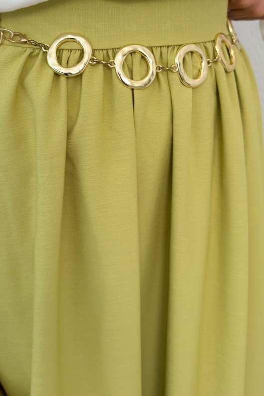 Çan Kesim Kloş Etek 2323 - YAĞ YEŞİLİ