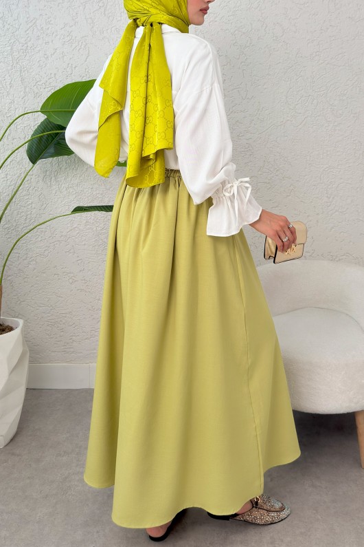 Çan Kesim Kloş Etek 2323 - YAĞ YEŞİLİ