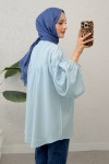 Omuz Fiyonklu Tunik 2327 - BEBE MAVİSİ