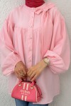 Omuz Fiyonklu Tunik 2327 - PEMBE