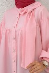 Omuz Fiyonklu Tunik 2327 - PEMBE