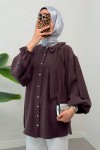 Omuz Fiyonklu Tunik 2327 - VİŞNE ÇÜRÜĞÜ