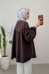 Omuz Fiyonklu Tunik 2327 - VİŞNE ÇÜRÜĞÜ