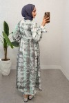 Mira Desen Tesettür Elbise 2328 - MİNT YEŞİLİ