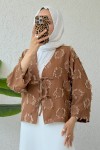 Yama Yırtık Detaylı Kimono 2330 - KAHVERENGİ