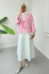 Yama Yırtık Detaylı Kimono 2330 - PEMBE