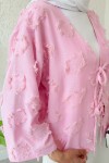 Yama Yırtık Detaylı Kimono 2330 - PEMBE