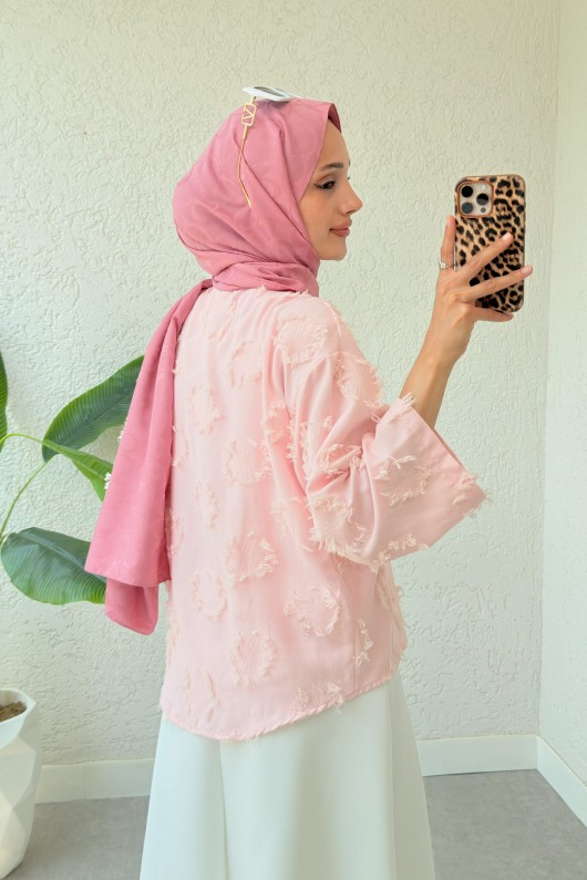 Yama Yırtık Detaylı Kimono 2330 - PUDRA Yama Yırtık Detaylı Kimono 2330 - PUDRA