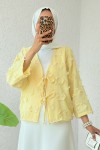 Yama Yırtık Detaylı Kimono 2330 - SARI