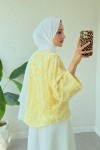 Yama Yırtık Detaylı Kimono 2330 - SARI