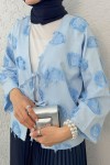 Yama Yırtık Detaylı Kimono 2330 - BEBE MAVİSİ Yama Yırtık Detaylı Kimono 2330 - BEBE MAVİSİ