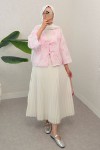 Yama Yırtık Detaylı Kimono 2330 - PEMBE