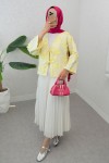 Yama Yırtık Detaylı Kimono 2330 - SARI