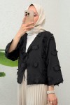 Yama Yırtık Detaylı Kimono 2330 - SİYAH