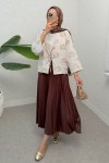 Yama Yırtık Detaylı Kimono 2330 - TAŞ RENGİ Yama Yırtık Detaylı Kimono 2330 - TAŞ RENGİ