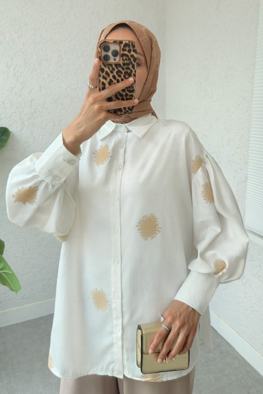 Güneş Desen Gömlek 2331 - VİZON