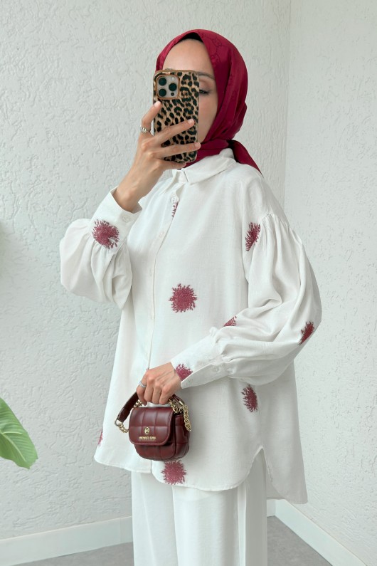 Güneş Desen Gömlek 2331 - BORDO Güneş Desen Gömlek 2331 - BORDO