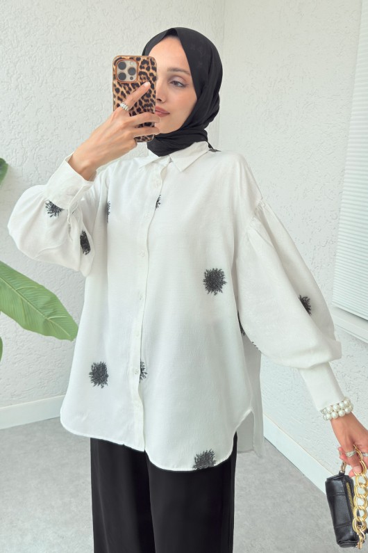 Güneş Desen Gömlek 2331 - SİYAH