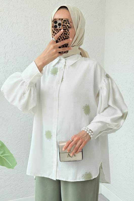 Güneş Desen Gömlek 2331 - HAKİ