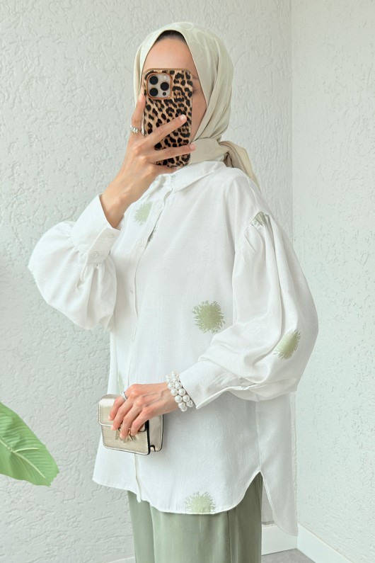 Güneş Desen Gömlek 2331 - HAKİ