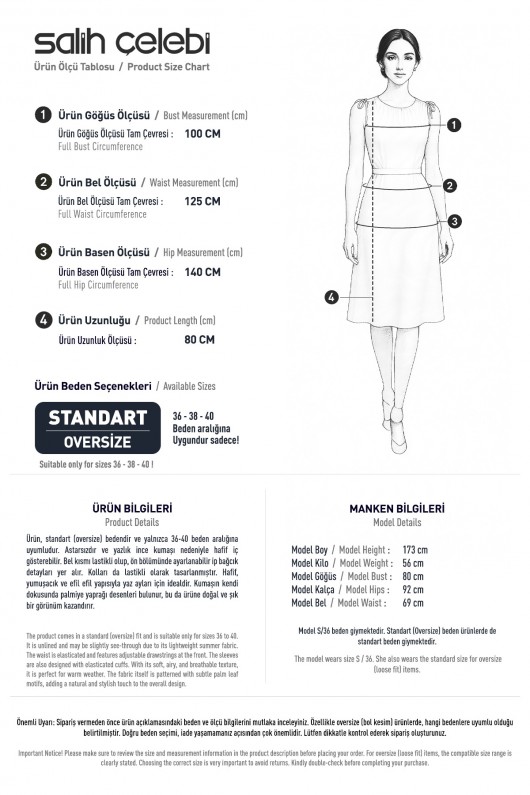 Palmiye Desenli Kimono 2332 - KAHVERENGİ