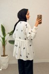 Palmiye Desenli Kimono 2332 - SİYAH