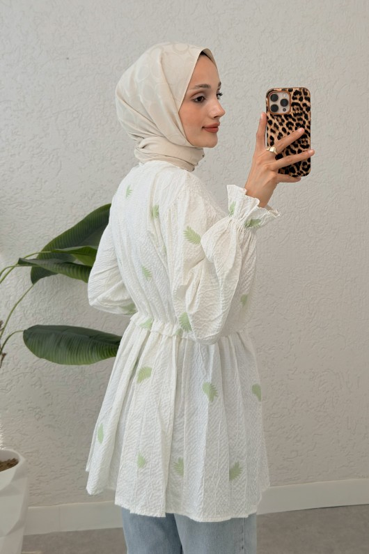 Palmiye Desenli Kimono 2332 - YEŞİL