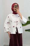 İp Bağcıklı Palmiye Kimono 2333 - BORDO
