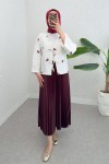 İp Bağcıklı Palmiye Kimono 2333 - BORDO