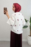 İp Bağcıklı Palmiye Kimono 2333 - BORDO
