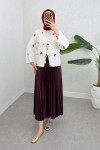İp Bağcıklı Palmiye Kimono 2333 - BORDO