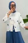 İp Bağcıklı Palmiye Kimono 2333 - İNDİGO