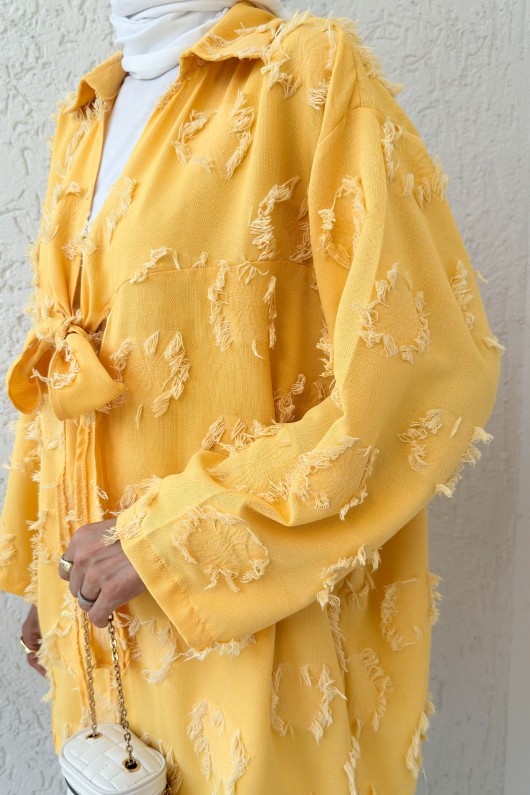 Püskül Detaylı Uzun Kimono 2334 - HARDAL Püskül Detaylı Uzun Kimono 2334 - HARDAL