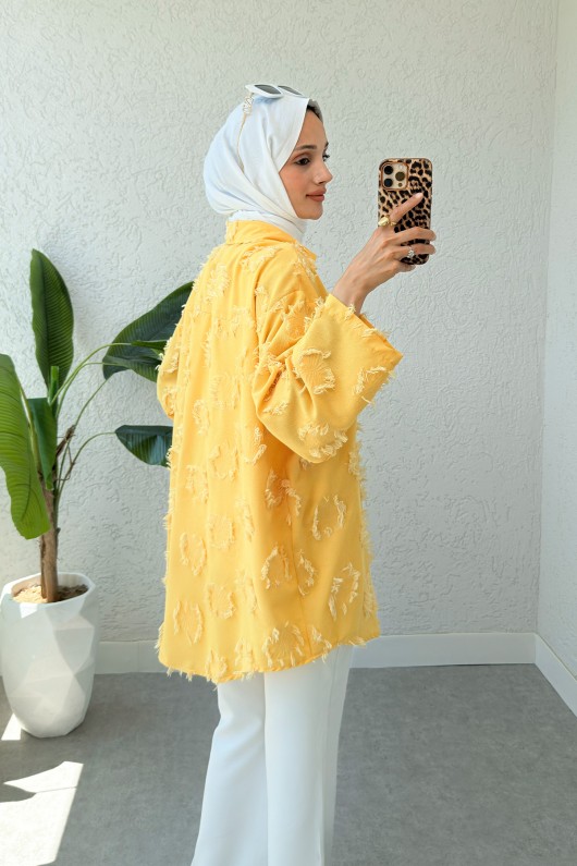 Püskül Detaylı Uzun Kimono 2334 - HARDAL Püskül Detaylı Uzun Kimono 2334 - HARDAL