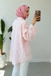 Püskül Detaylı Uzun Kimono 2334 - PEMBE