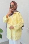 Püskül Detaylı Uzun Kimono 2334 - SARI Püskül Detaylı Uzun Kimono 2334 - SARI