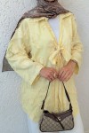 Püskül Detaylı Uzun Kimono 2334 - SARI Püskül Detaylı Uzun Kimono 2334 - SARI
